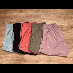 5 Lululemon hotty hot high rise 4 inch shorts size 8 DUPES